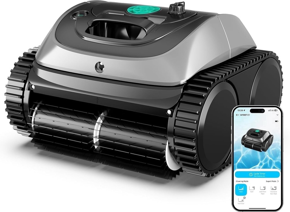 WYBOT C1 Robotic Automatic Pool Cleaner, 4-in-1 Cordless Vacuum for Inground