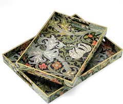 2 Pcs Serving Trays W/ Handles Plastic Tray Ottoman Coffee Table William Morris