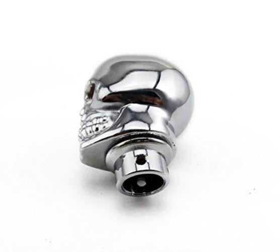 Silver Chrome Skull Stick Shift Knob LED Lights Gear Shift Knob Manual Handle gallery