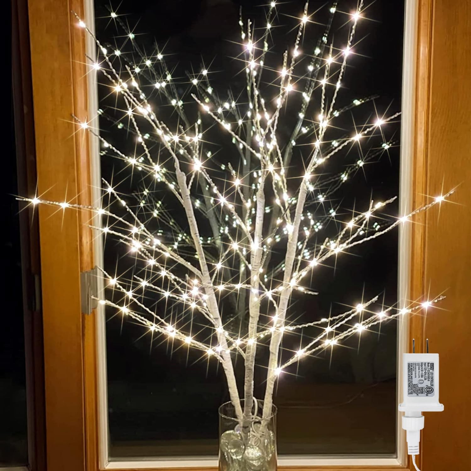Lighted White Birch Branches, 33IN 180LED, Timer, Plug in, Artificial Twig gallery