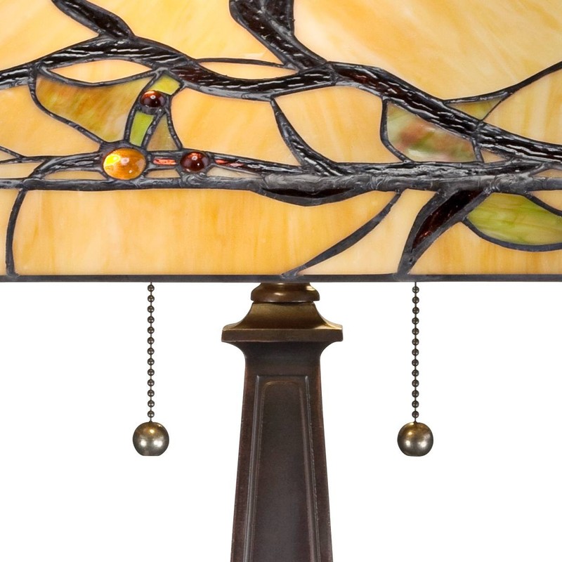 Budding Branch Tiffany Style Table Lamp 24" High Bronze with Dimmer for Bedroom gallery