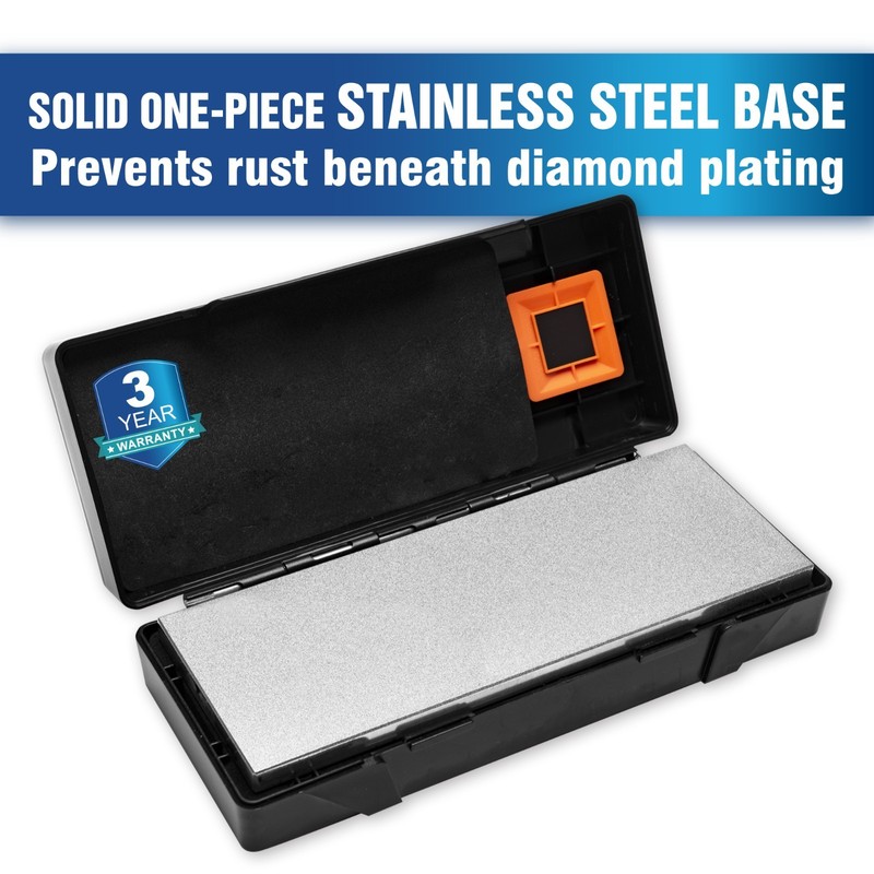 Doublesided Diamond Sharpening Stone Whetstone Knife Sharpener with Storage Base gallery