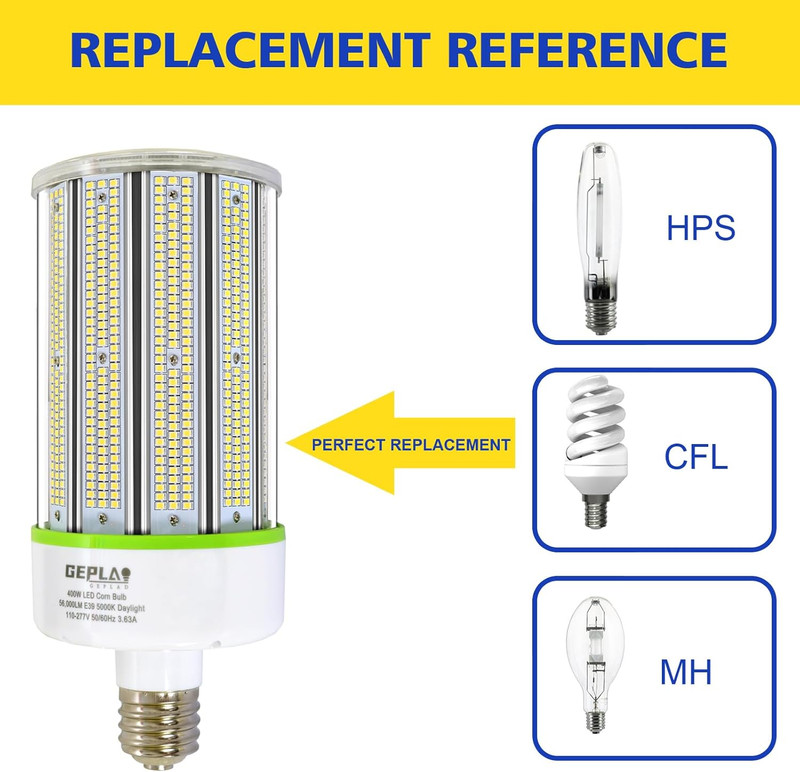 400W LED Corn Cob Bulb E39 Base 5000K Daylight 56000Lm Outdoor Lighting gallery