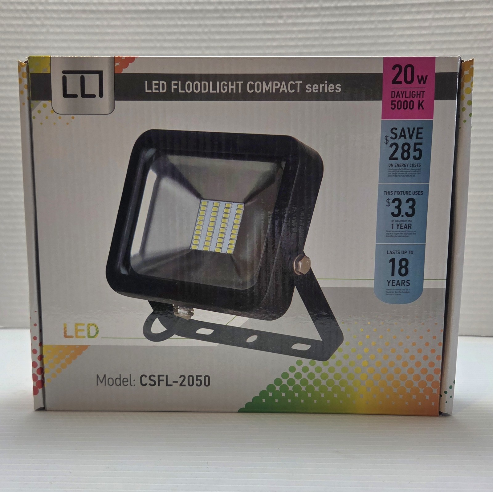 2 Pack! Compact LED Floodlight 20W, Daylight 5000K, 1500 Lumens gallery