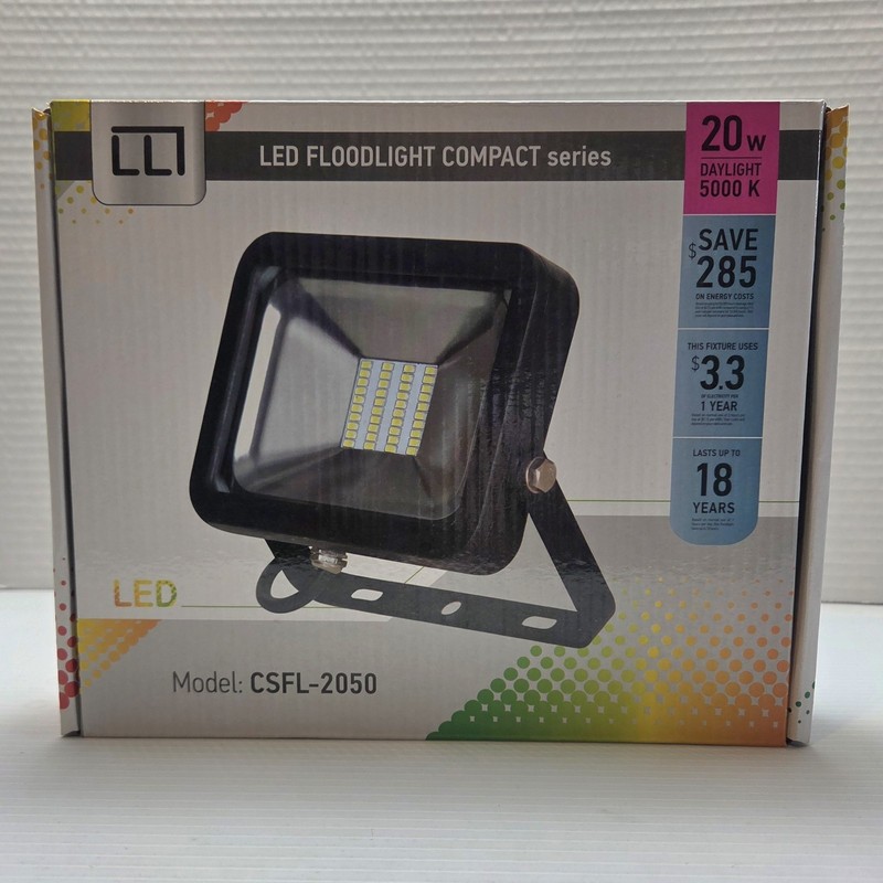 2 Pack! Compact LED Floodlight 20W, Daylight 5000K, 1500 Lumens gallery