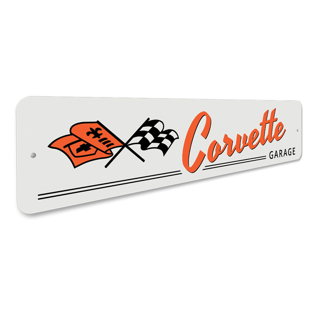 Corvette Garage Sign Personalized Chevy Man Cave Aluminum Custom Decor Sign gallery
