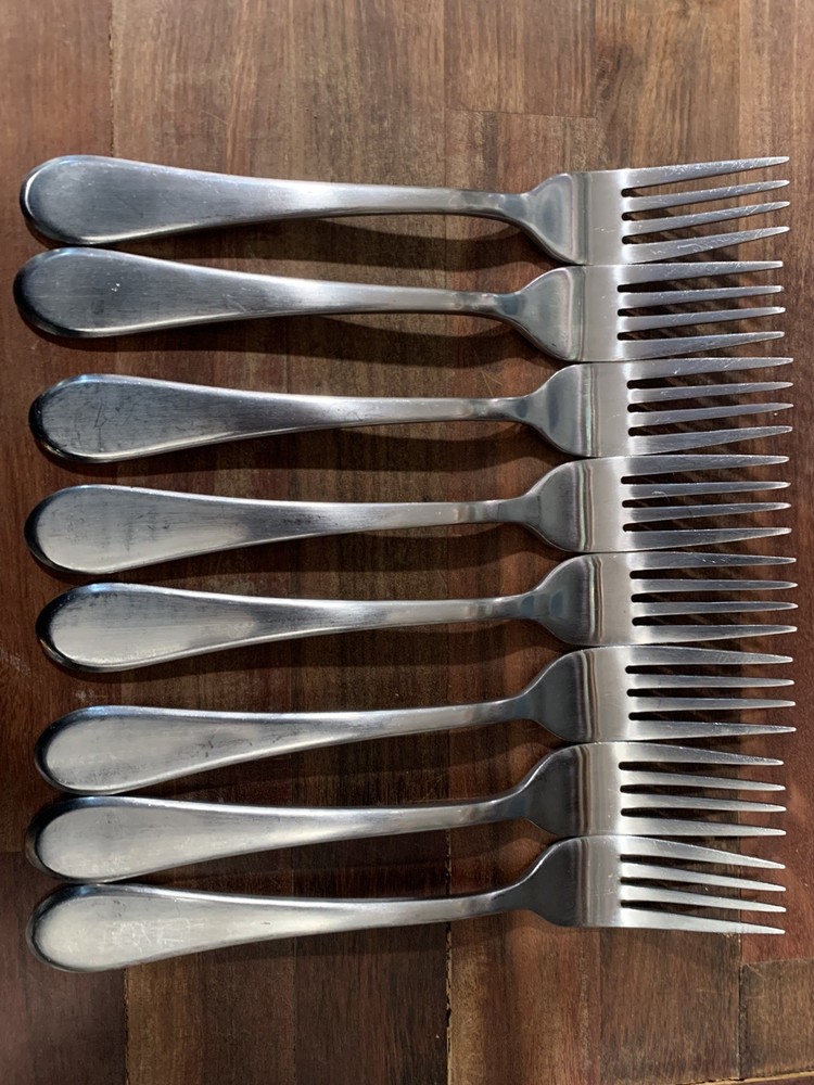 Oneida Icarus Dinner Forks 8 Pc Set Stainless Steel Silver 18/0 8”in Flatware