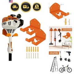 Garage Organization Weed Eater Holder Shed Organizer, Trimmer Rack Garden Pow…