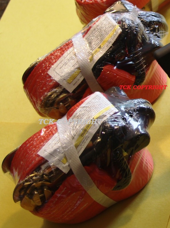TWO(2x) Ratchet Tie Down Straps Cargo Truck Dual J-Hooks Heavy Duty 15' x 1.5" gallery