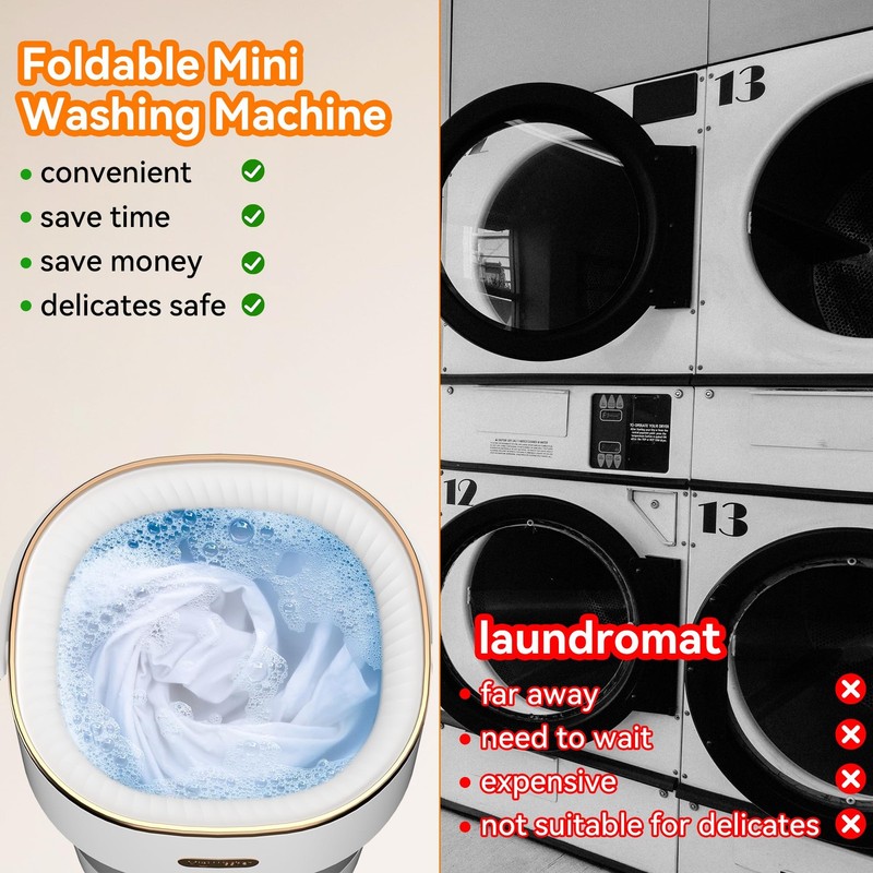 Portable Washing Machine, Folding 20L Mini Washer and Spin-Dryer, 3 Cleaning ... gallery