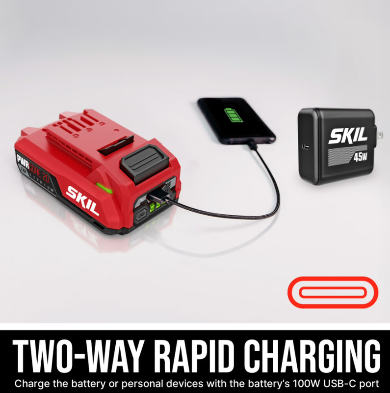 SKIL 12V/20V Brushless Flip Drill Driver Kit w/ 2.0Ah Battery Charger LCD gallery