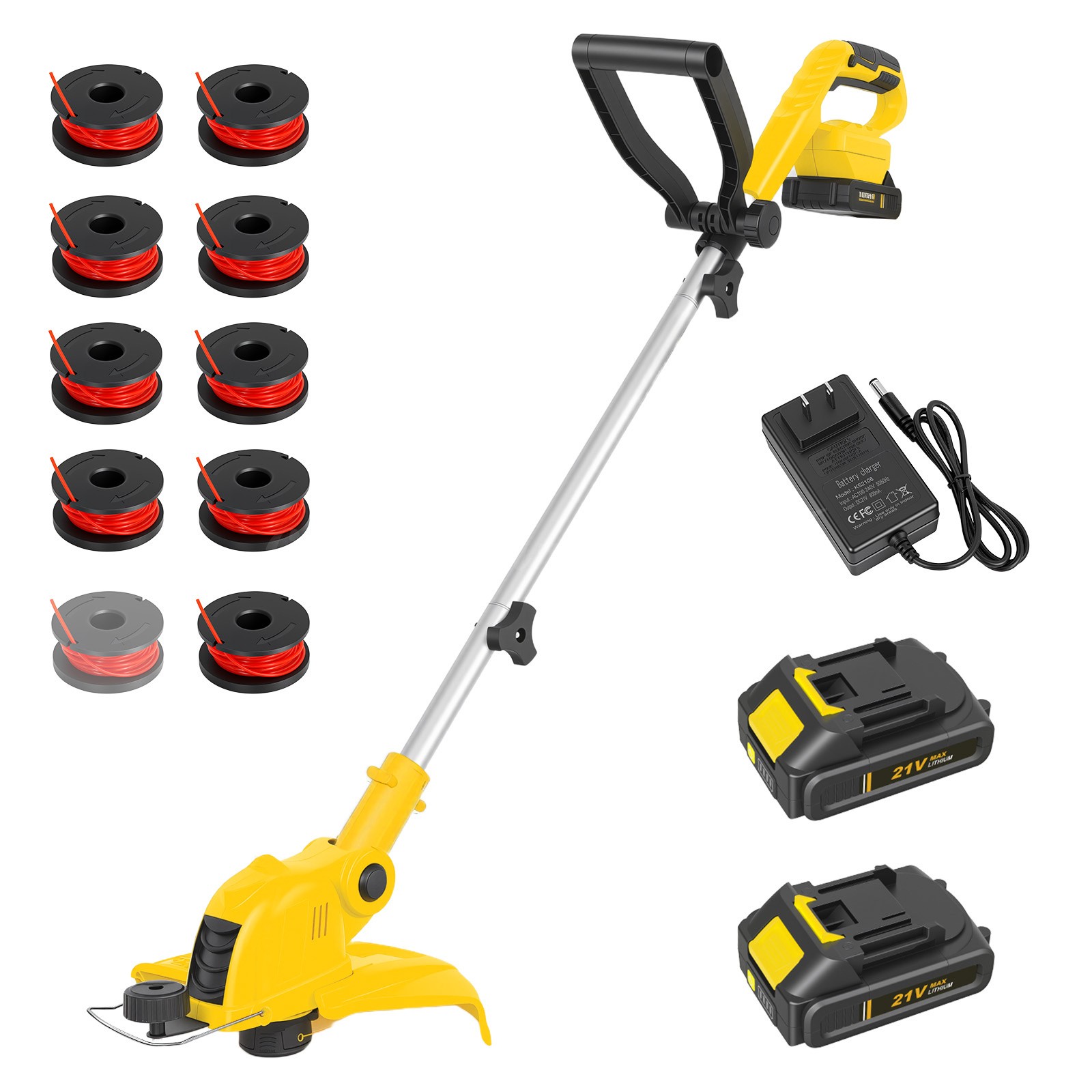 2-IN-1 Electric Cordless Grass String Trimmer Lawn Edger Weed Wacker Cutter USA gallery