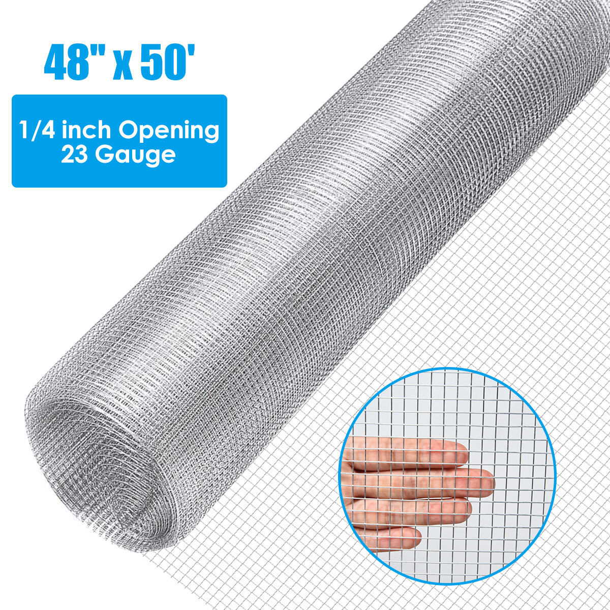 Hardware Cloth Galvanized Chicken Wire Welded Fence Mesh Roll 48"x 50' 1/4 inch gallery
