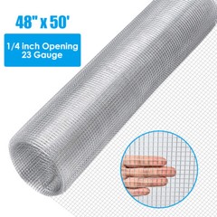 Hardware Cloth Galvanized Chicken Wire Welded Fence Mesh Roll 48″x 50′ 1/4 inch