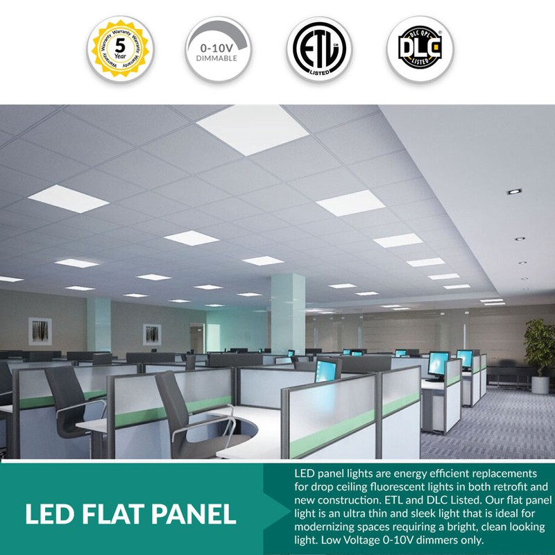 45W LED Panel Lights 2x2FT Drop Ceiling Lights,0-10V Dimmable,120-277V,5400Lumen gallery