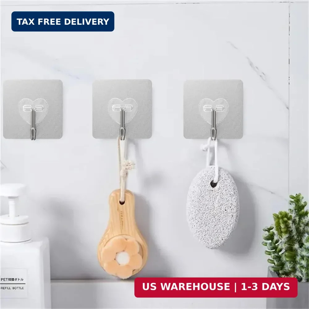 20-Pack Super Sticky Adhesive Hooks - Stainless Steel Hooks Hold Up To 22 lbs gallery