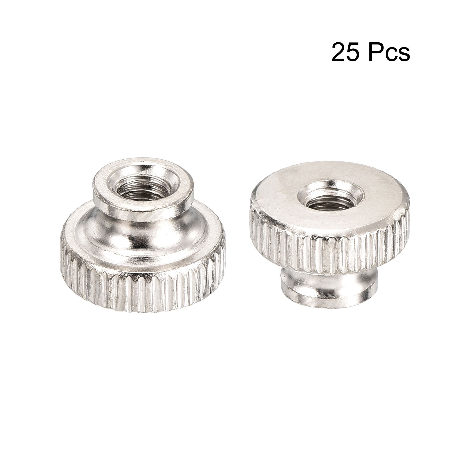 Knurled Thumb Nut 25Pcs M4X0.7 Iron Round Knobs nickel plating Silver Tone gallery