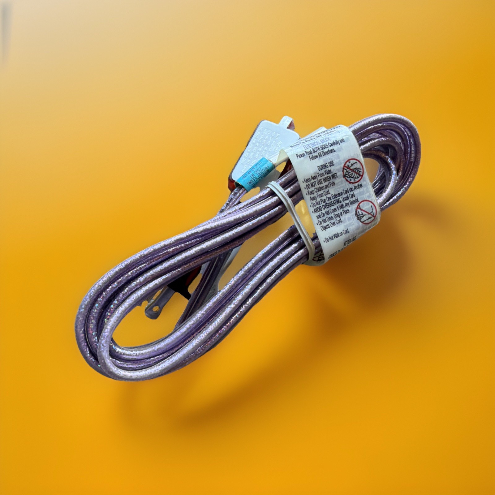 🔥 Leviton Glitter 9ft Purple Extension Cord 16/2 SPT-2 13A 1625W ~ 6 Units🔥 gallery