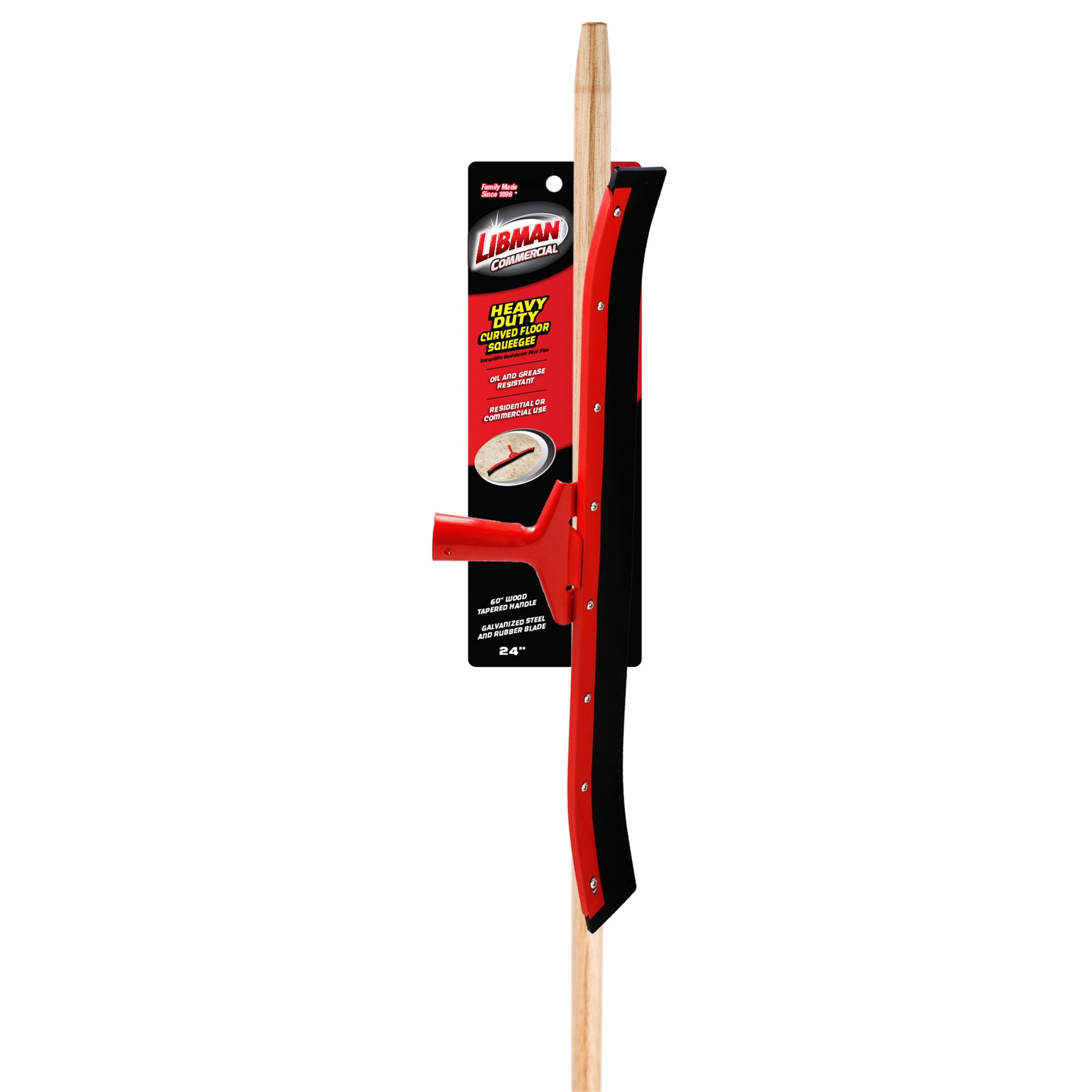 Libman 24in. Curved Floor Squeegee, 60in.L Handle, Model# 542 gallery