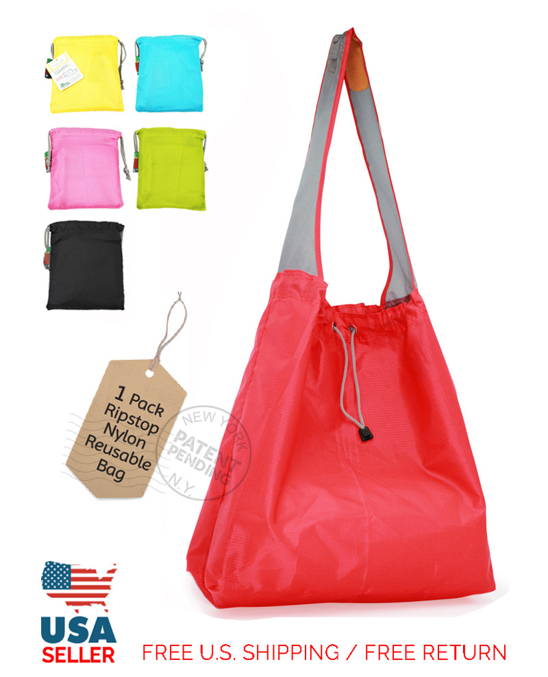 EcoJeannie 1 Pack Large Super Strong Ripstop Nylon Reusable Grocery Shopping Bag gallery