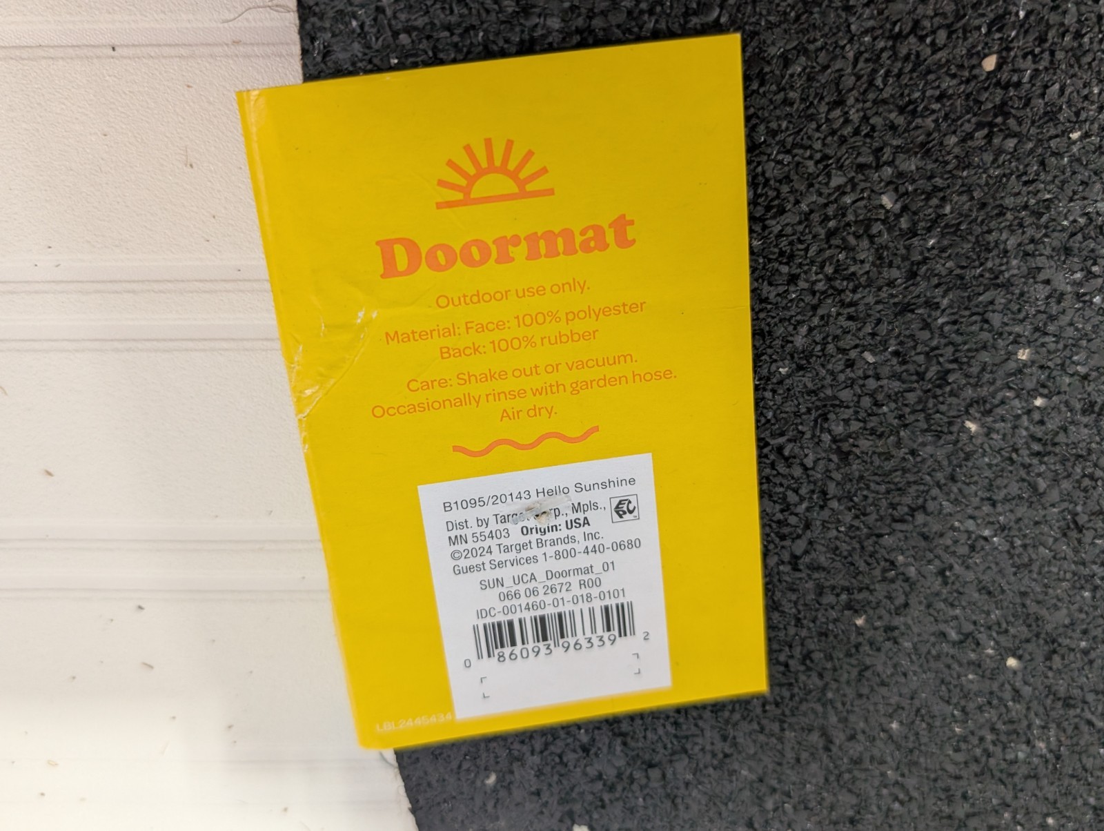 Sun Squad Half-Circle Doormat Hello Sunshine Yellow & Brown Low-Pile 18" x 30" gallery