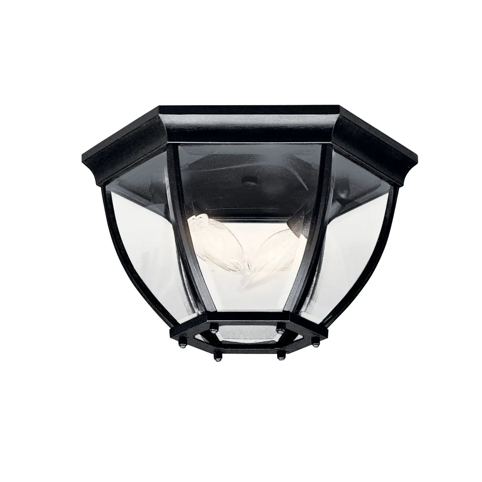 Kichler 9886TZ - Barrie 7" 2 Light Outdoor Black Ceiling Fixture gallery
