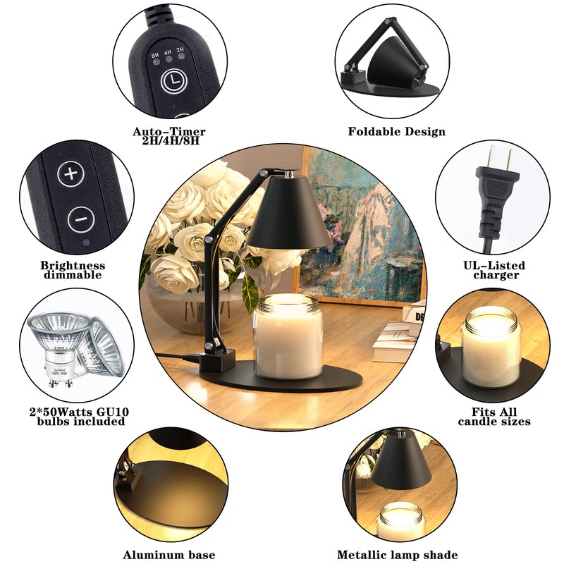Candle Warmer Lamp with Timer. Foldable and Height adjustable. Fits all sizes. gallery