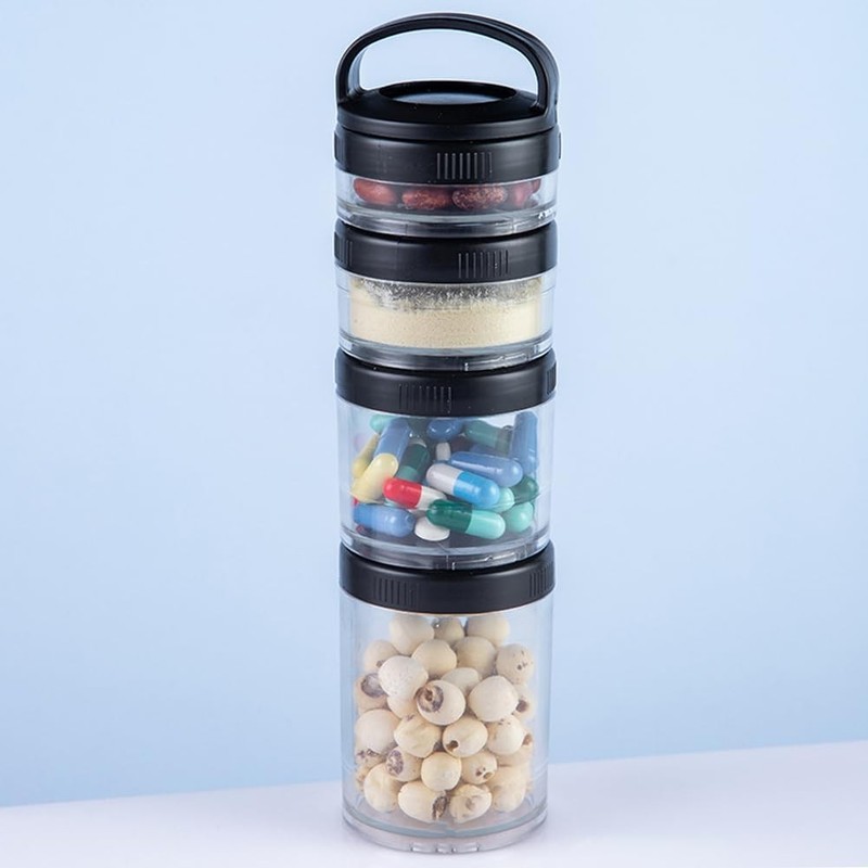 Portable Travel Stackable Snack Containers, 4 Jar - 40cc,60cc,100cc,150cc Scale gallery