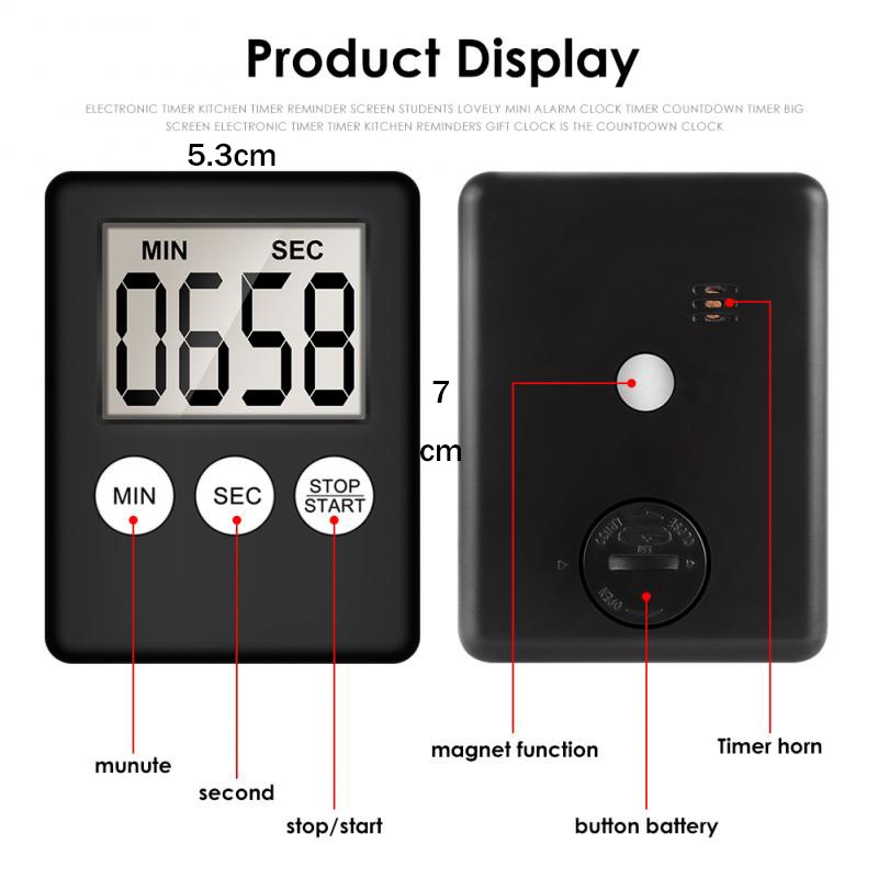 LCD Digital Large Kitchen Cooking Timer Count-Down Up Clock Alarm Magnetic gallery