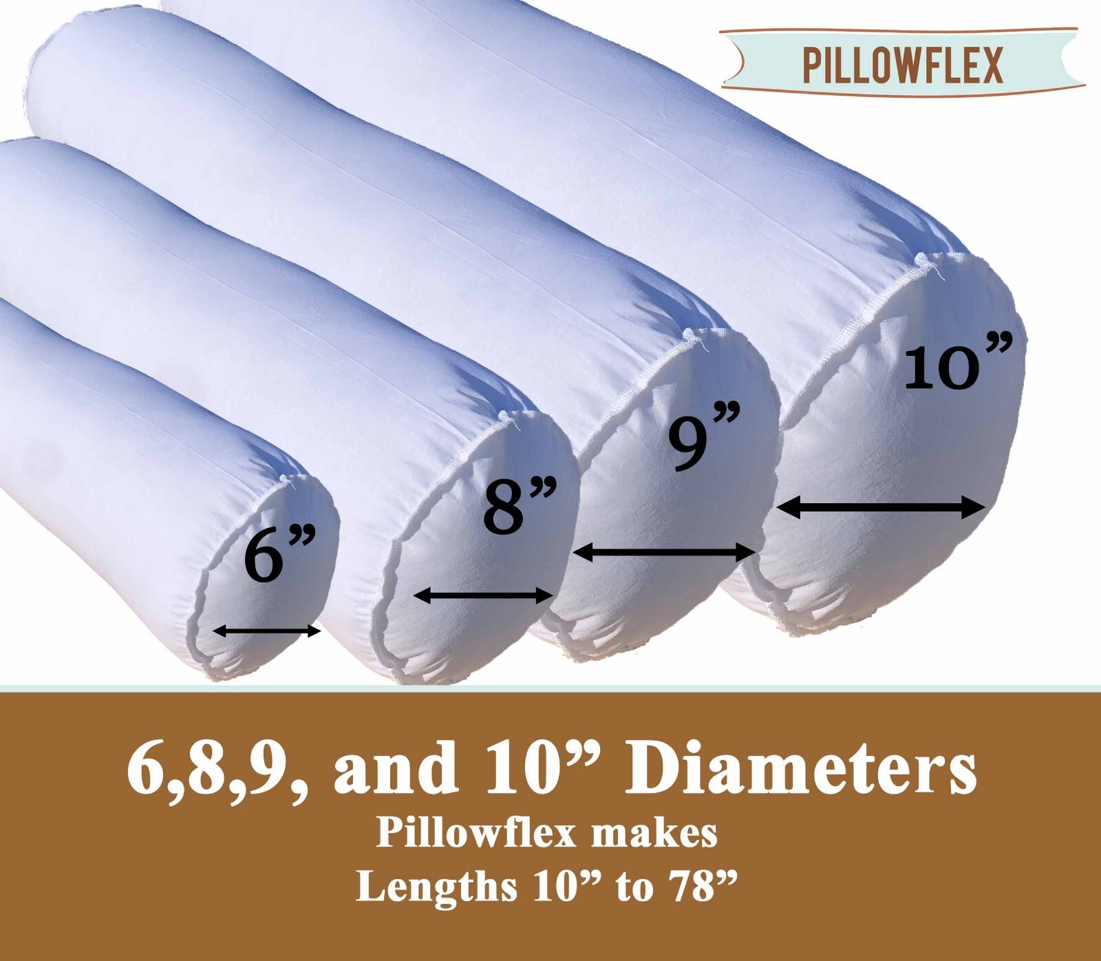 6" Inch Bolster Insert, Bolster Form, Bolster Pillow, Neck Roll gallery
