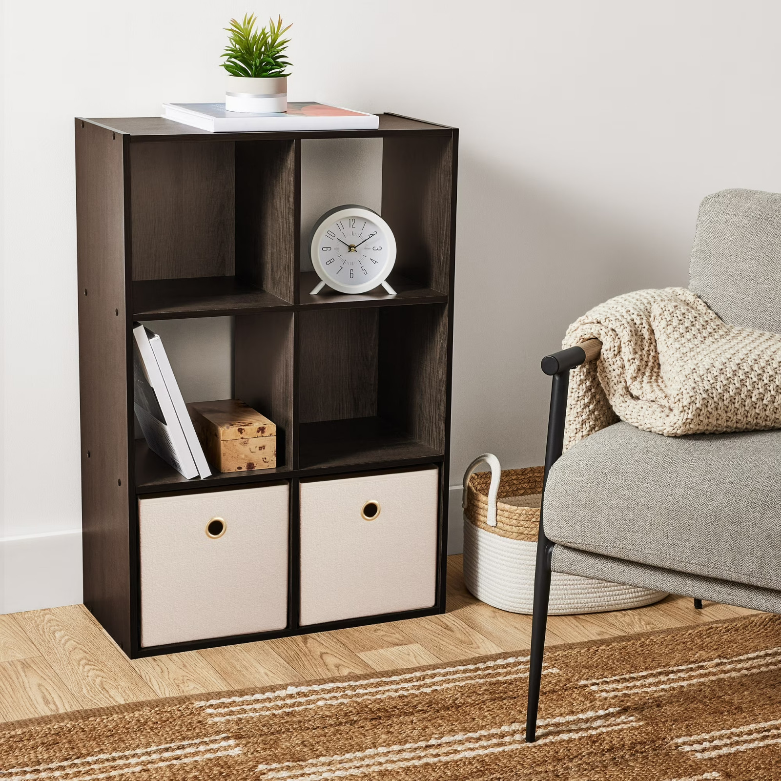 Mainstays 6 Cube Storage Organizer, Espresso, Shelving Unit gallery