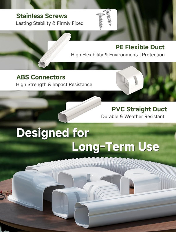 Mini Split Line Set Cover 3 Inch 14Ft, Easy to Install Lineset Cover Kit for Min gallery