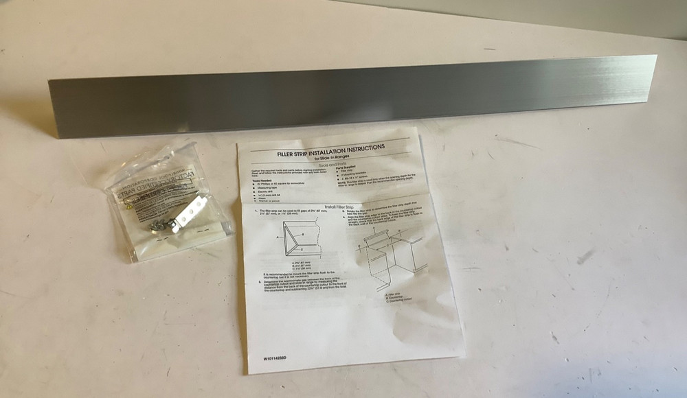 Whirlpool W10113901A Triangular Filler Strip Stainless Steel Trim OEM