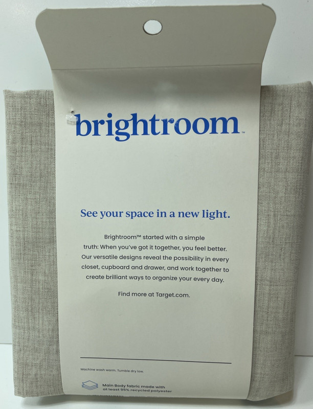 NEW Brightroom Hanging Laundry Bag Hooks Included 27" x 19 x 6" Canvas gallery