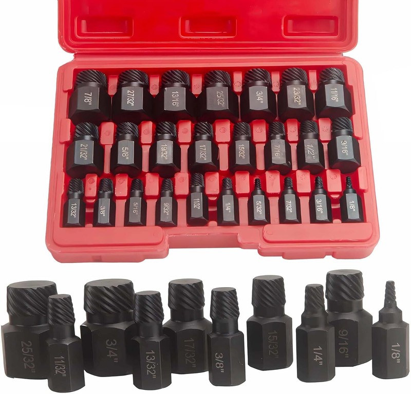 25 PCS Impact Bolt Extractor Set Nut Remover Set Stripped Extraction Socket Tool gallery