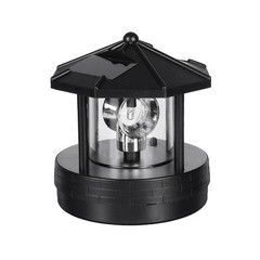 Solar Lighthouse with 360° Rotating Beacon, Waterproof Light Houses Lamp Outd…
