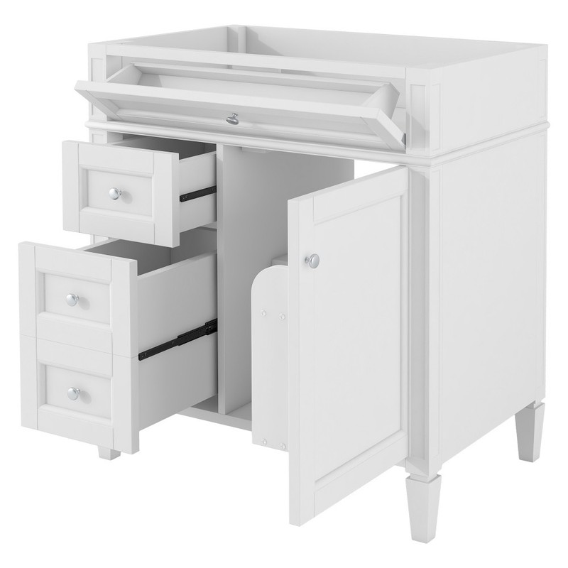 Vanity with no sink Two drawers One pull-out drawer gallery
