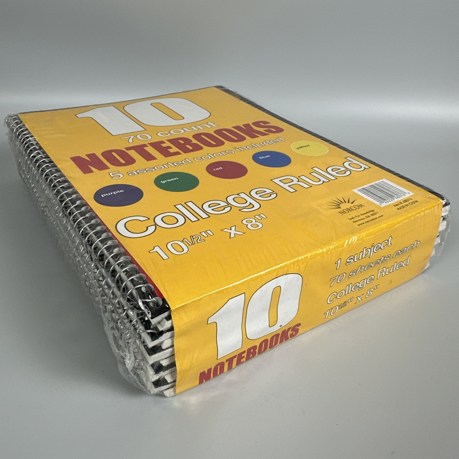 Spiral Notebooks 10 Pack 1-Subject College Ruled 8 X 10.5 in, 70 Sheet, 5 Colors gallery