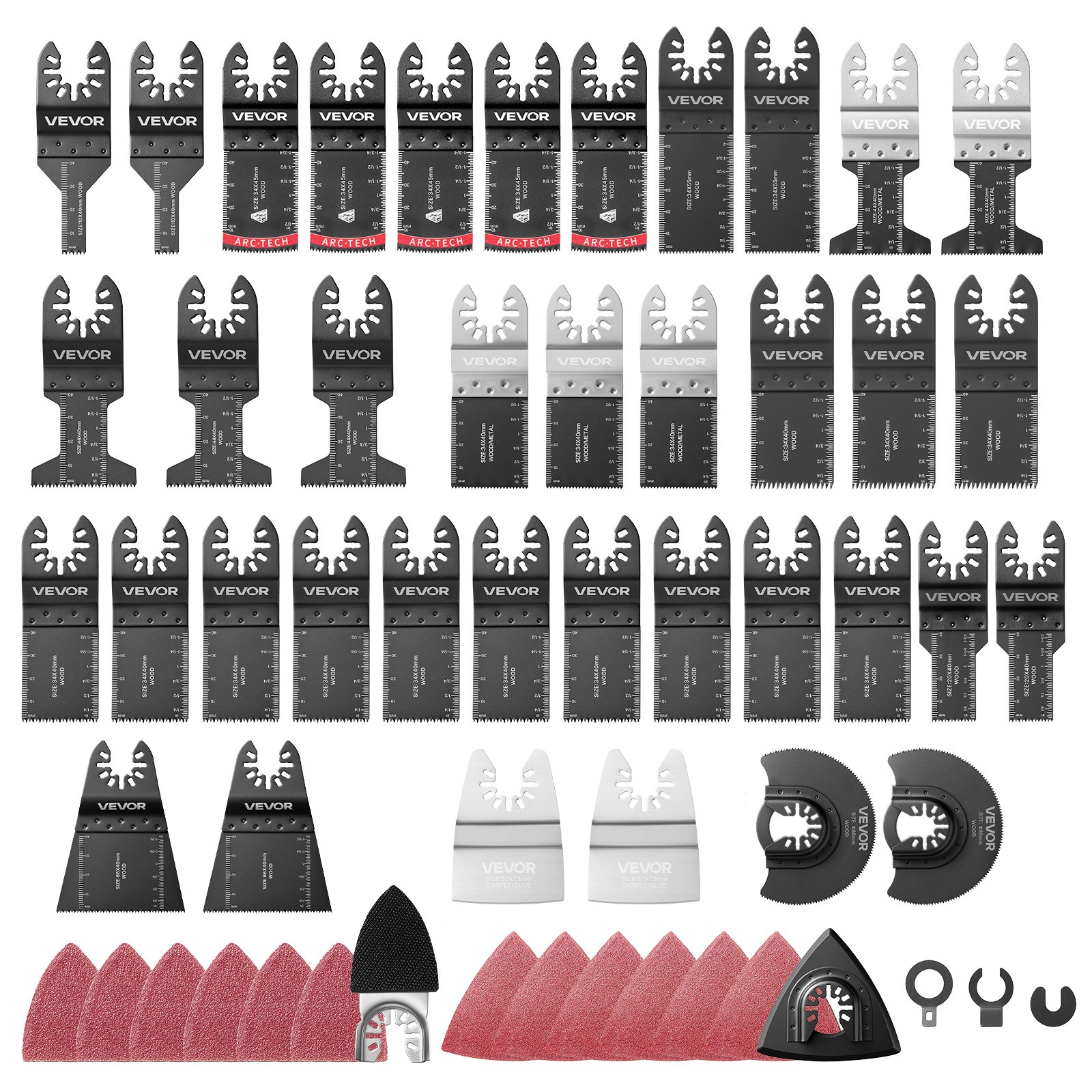 VEVOR 160-Piece Oscillating Saw Blades and Sanding Kit 36PCS Multi Tool Blades gallery