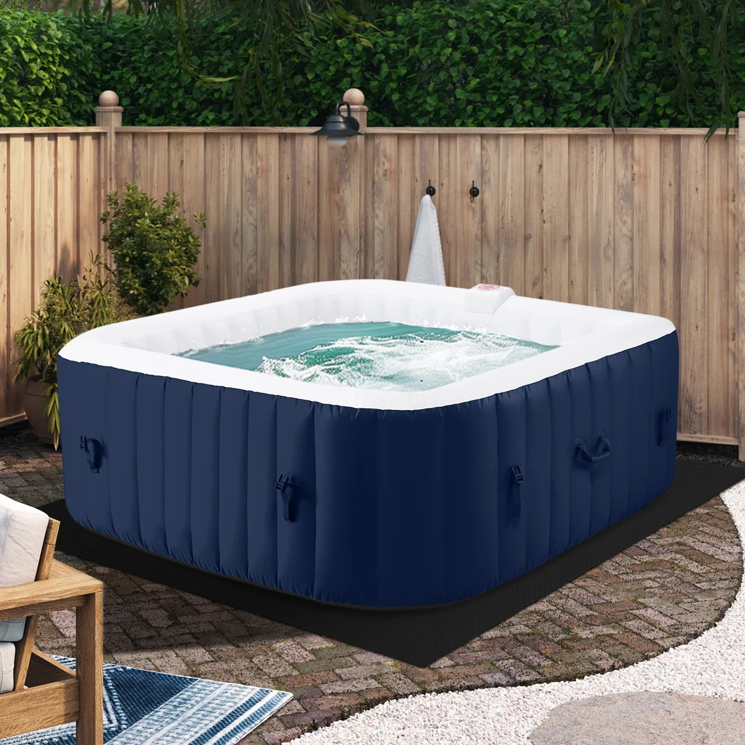 Seizeen Inflatable Hot Tub Spa 4-6 Person, 130 Jets, Quick Setup, Lockable Cover gallery