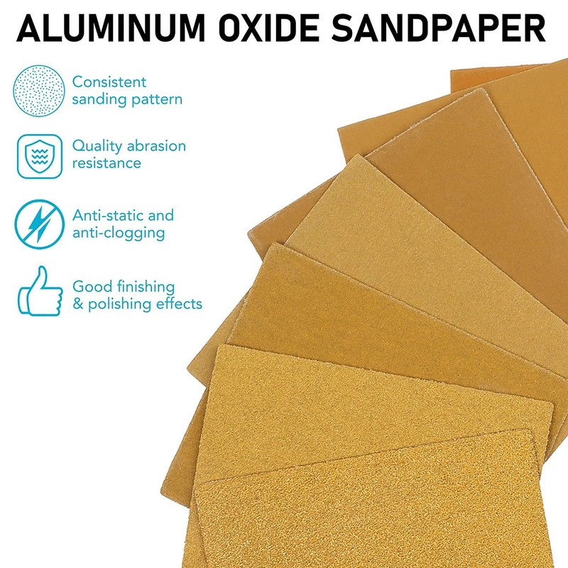 40PACK 1/4 Hook & Loop Sheet Palm Sander Sandpaper 80-1000 Grit 4-1/2 x 5-1/2 in gallery