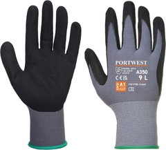 A350 Grip Work Gloves – Lightweight Nitrile Foam Dermiflex Safety Gloves Black