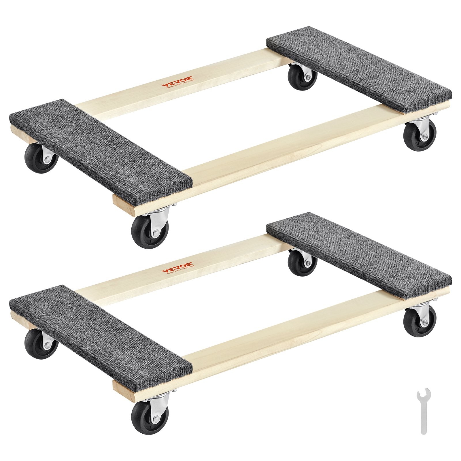 Furniture Dolly, 1000 lbs Each Load Capacity, 2 Packs, 18" x 30", 8 x 3" PP Swiv gallery