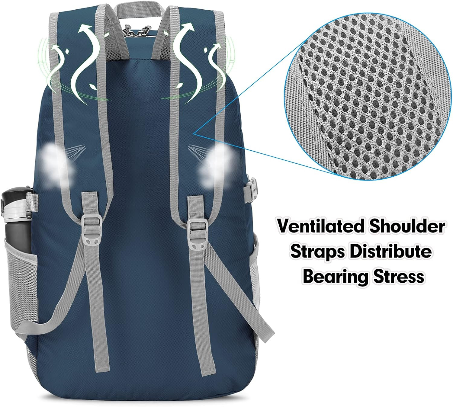 Lightweight Packable Backpack, 35L Light Foldable Hiking Backpacks Water Resista 5