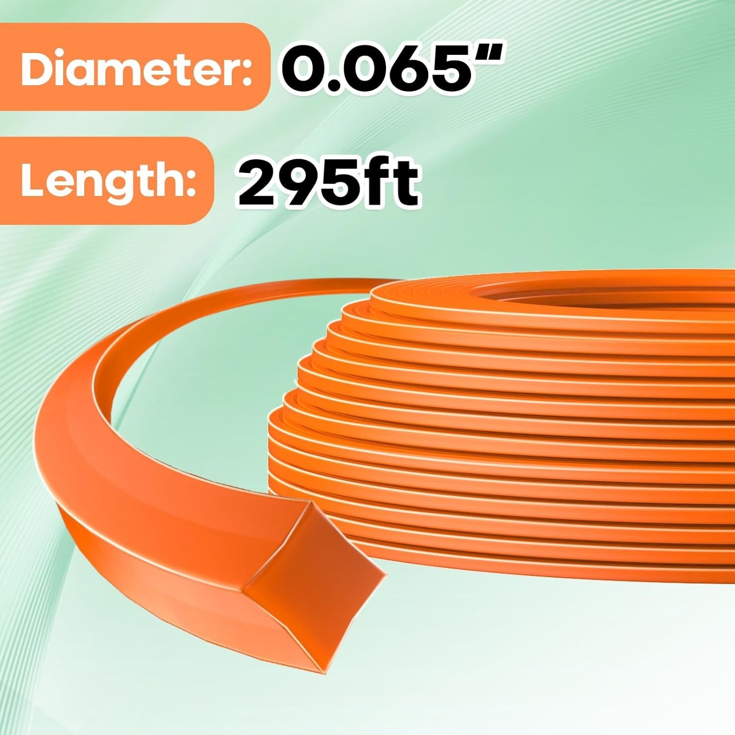 Trimmer Line 065 295Ft Square Nylon Weed Eater String Universal Orange gallery