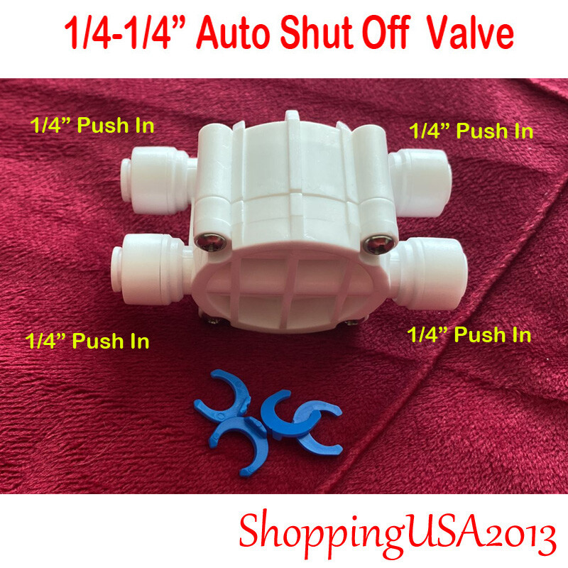 Auto Shut Off Valve 1/4" Check Valve Flow Restrictor RO Water Filter System gallery