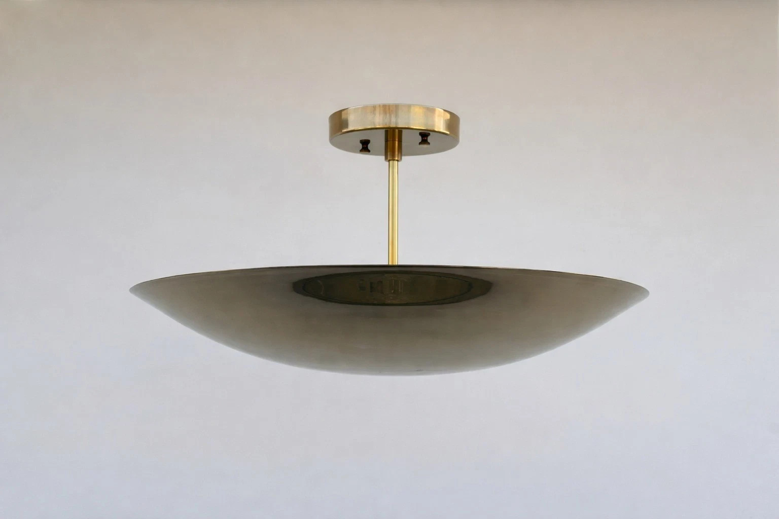 Mid-Century Modern Raw Brass Sputnik Flush Mount Chandelier| Ceiling Light gallery