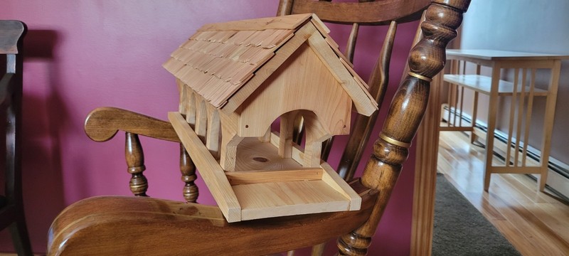 Hand made cedar Covered Bridge Bird / Squirrel Feeder gallery
