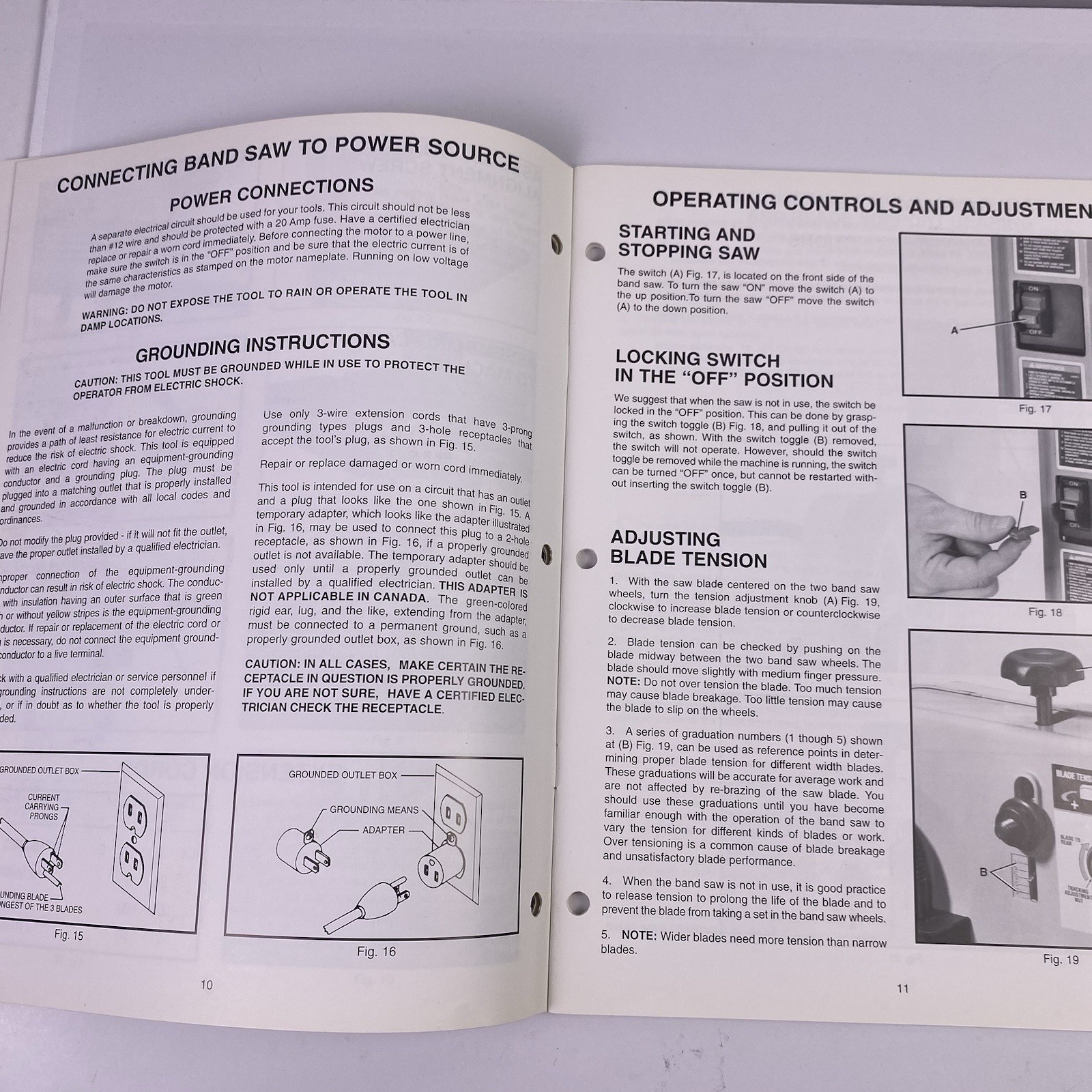 Delta 10" Bench Band Saw 28-195 Instruction Manual gallery