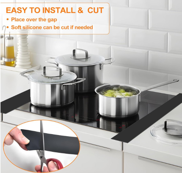 2-Pack Silicone Stove Gap Covers — Heat-Resistant Counter Gap Filler 21/25 in gallery